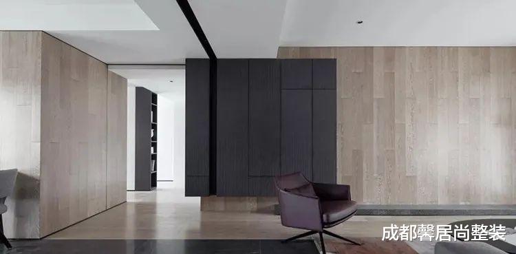 140㎡黑白灰木简约三室,合理利用承重墙