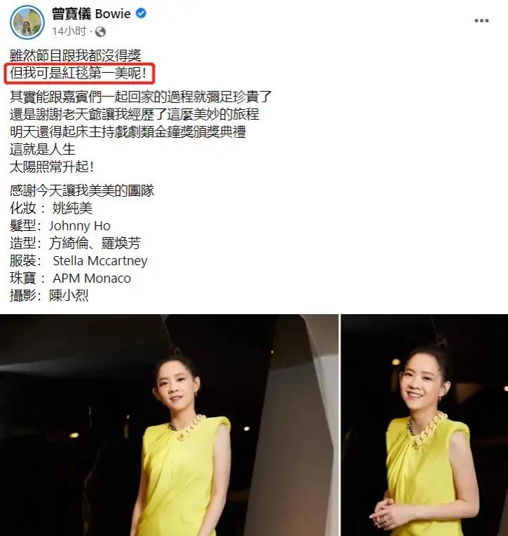 小S|小S红毯造型翻车,和模特对比像买家秀,曾宝仪黄子佼一言难尽