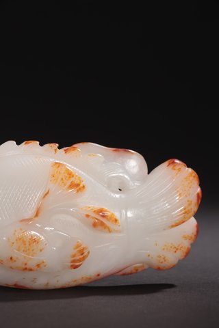 和田玉籽料|回流-和田玉籽料连年有余雕件