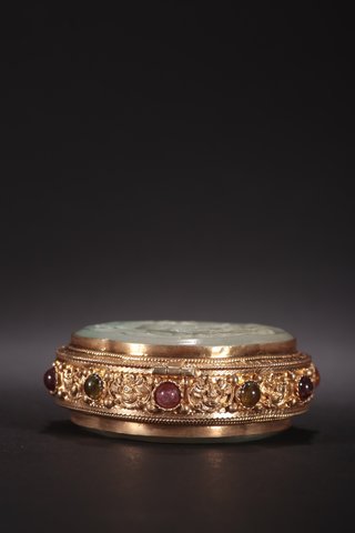 翡翠|回流-银鎏金镶玉“一路连科”香囊