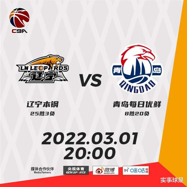 青岛男篮|开局再挖18分大坑！CBA重启首秀，辽宁爆冷不敌青岛，郭艾伦缺阵