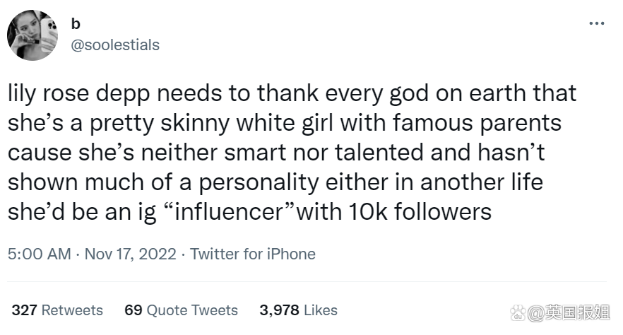 约翰尼·德普|德普女儿被全球数十位超模怒撕!被喷是靠爹妈特权的星二代,“没有自知之明”