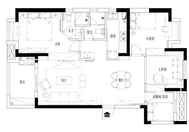 120平北欧风三居室,各个居室柔和淡雅,独立且相融