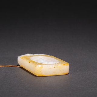 绿松石|和田玉籽料兽钮观音佩牌