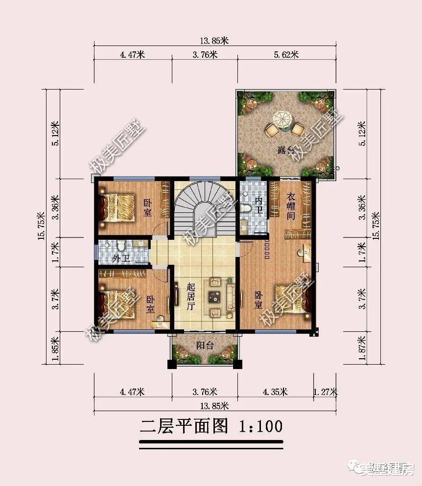 13.85X14米,厨房外置带露台,价格经济实惠