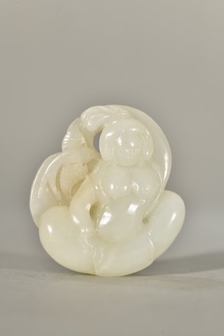 |和田玉贵妃出浴把件