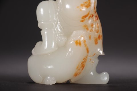 和田玉籽料|旧藏-和田玉籽料罗汉摆件