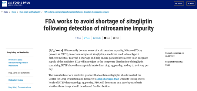 食管癌|默沙东知名降糖药被检出致癌物，糖尿病患者要不要停药？答案来了