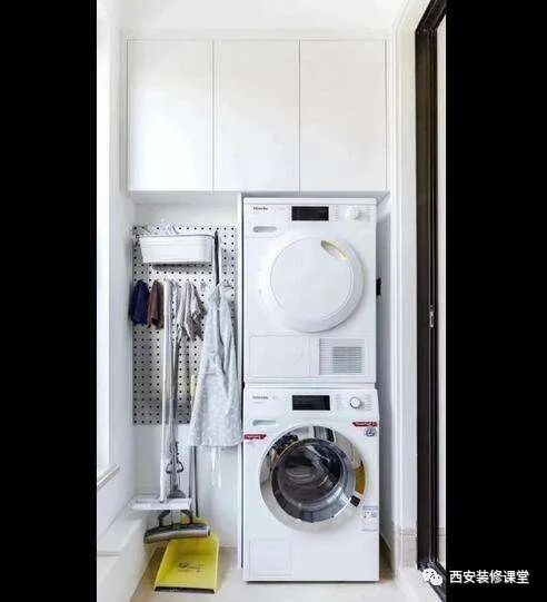 阳台只要洗烘机,收纳柜怎么做好看?
