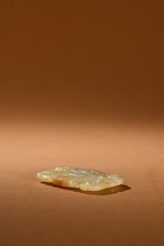 |晚清 和田玉双凤挂件