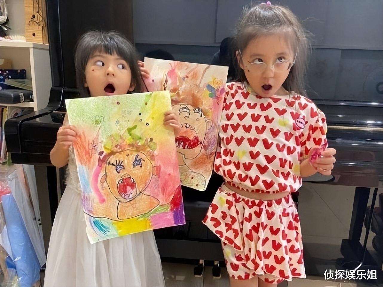 贾静雯|贾静雯晒全家福迎新年,咘咘波妞暴风长大,母女仨同框像姐妹花