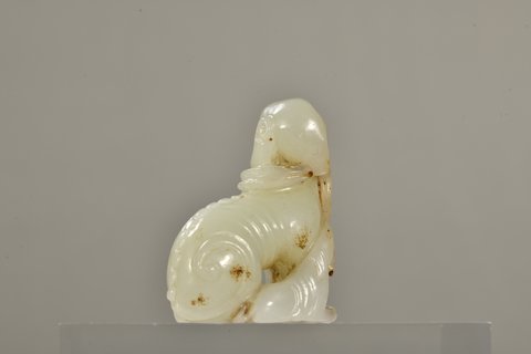 和田玉籽料|清代 和田玉籽料羊羊得意摆件