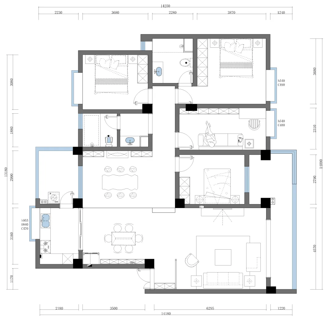 【鲁班装饰】滇池星城169㎡新中式风格,传统与现代时尚碰撞的火花。