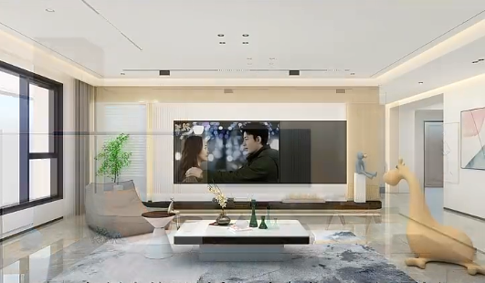 2022年一定流行的客厅阳台一体化电视墙!