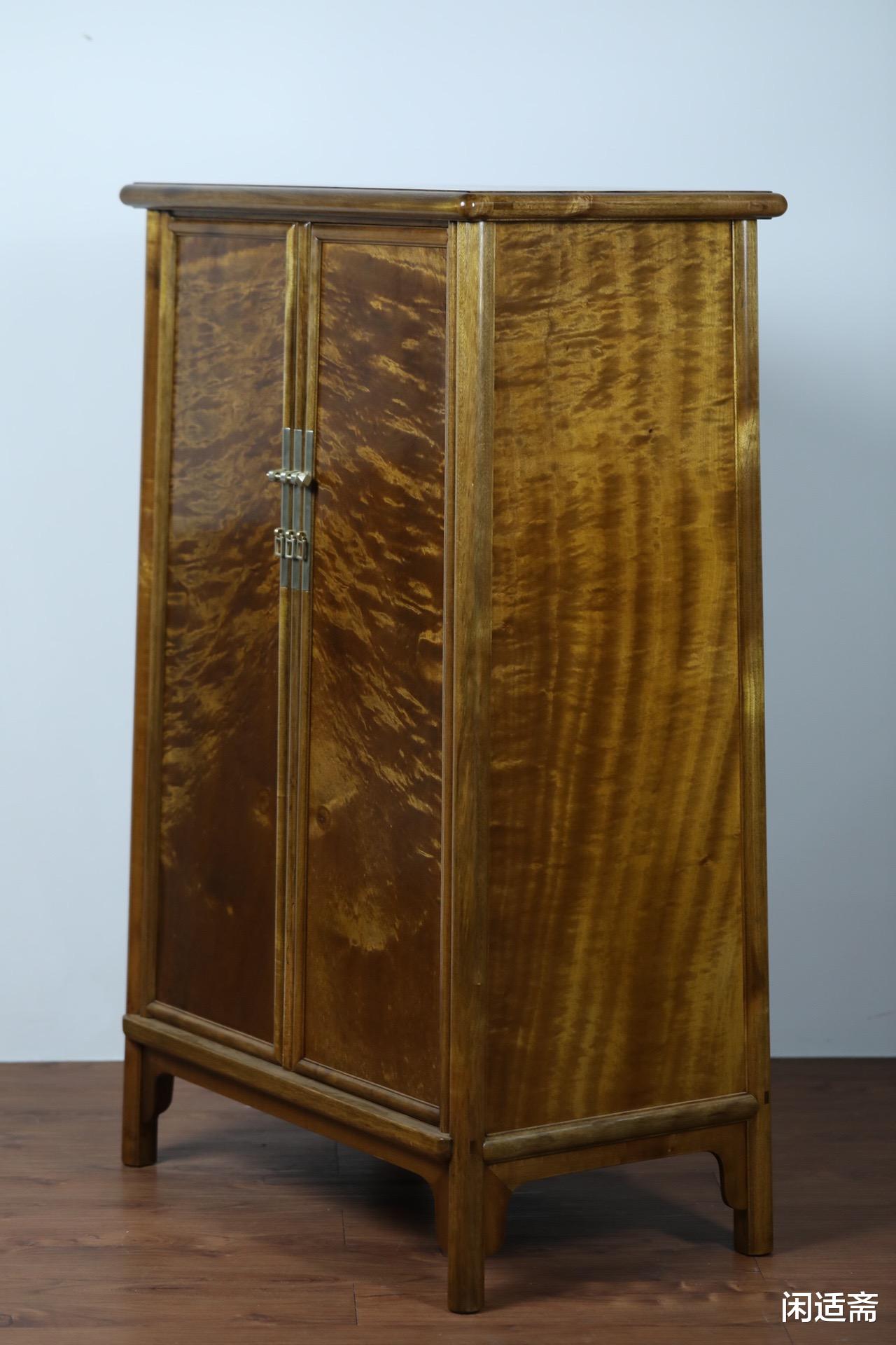 金丝楠|小叶桢楠,满水波纹,金丝楠圆角柜