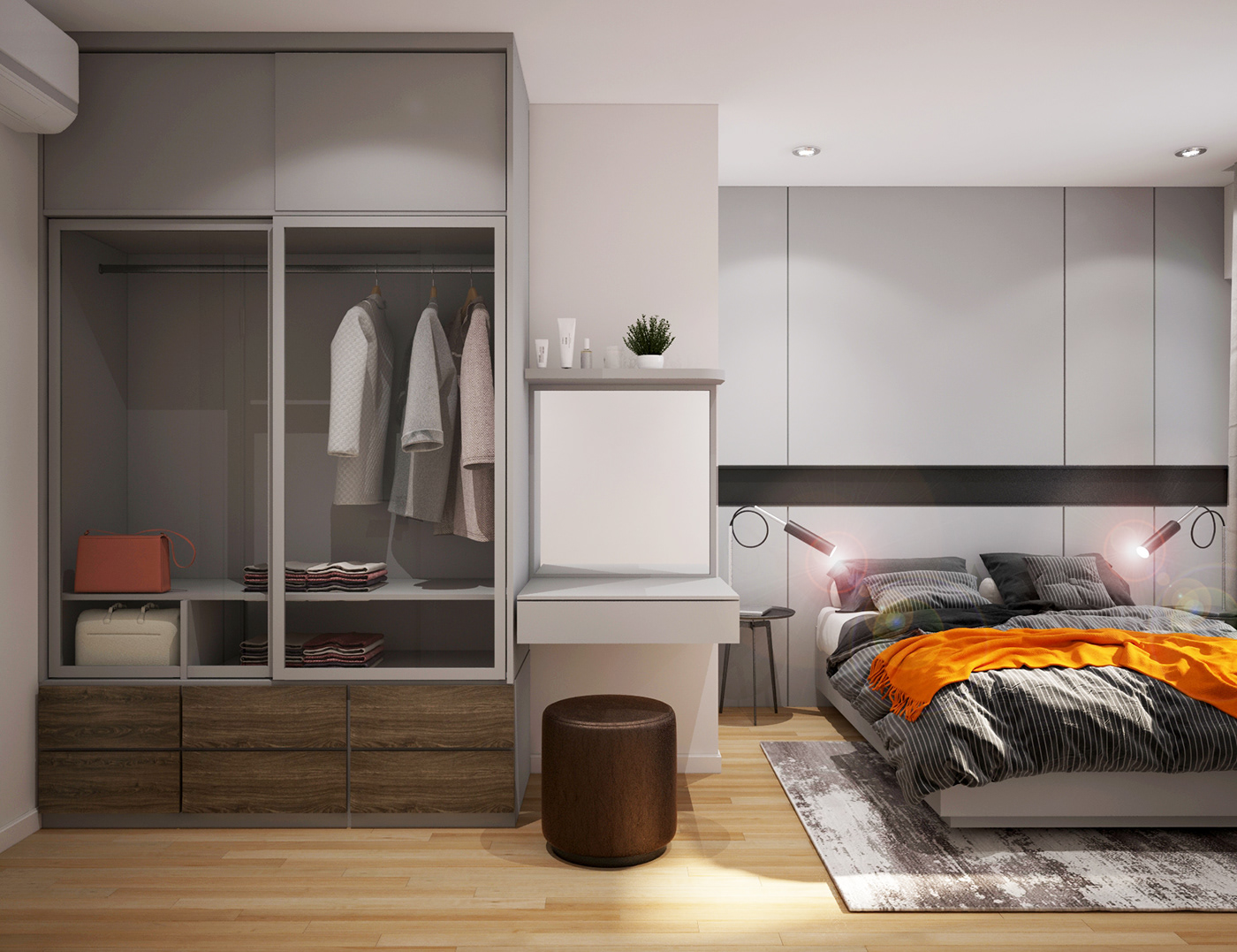 时尚的现代风格二居室,感受一下极简主义的家