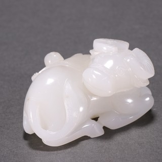 |回流 和田玉童子牧牛摆件