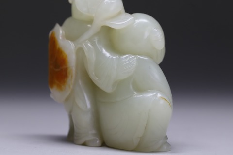 和田玉籽料|和田玉籽料“枣红皮 和合二仙”.