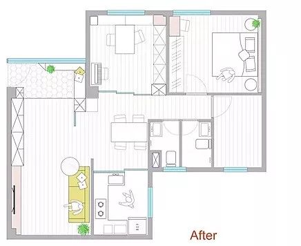 82㎡老房改三室,打造最适合中国人的开放厨房