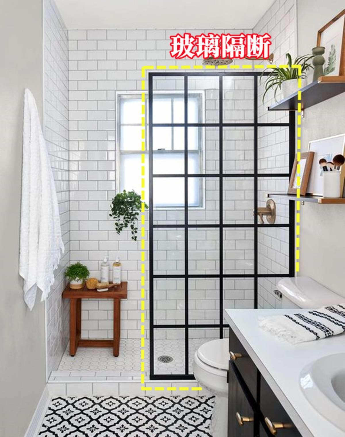 淋浴房缺隔断?先别急着买,拆个木门装上,干湿分离也是满分!