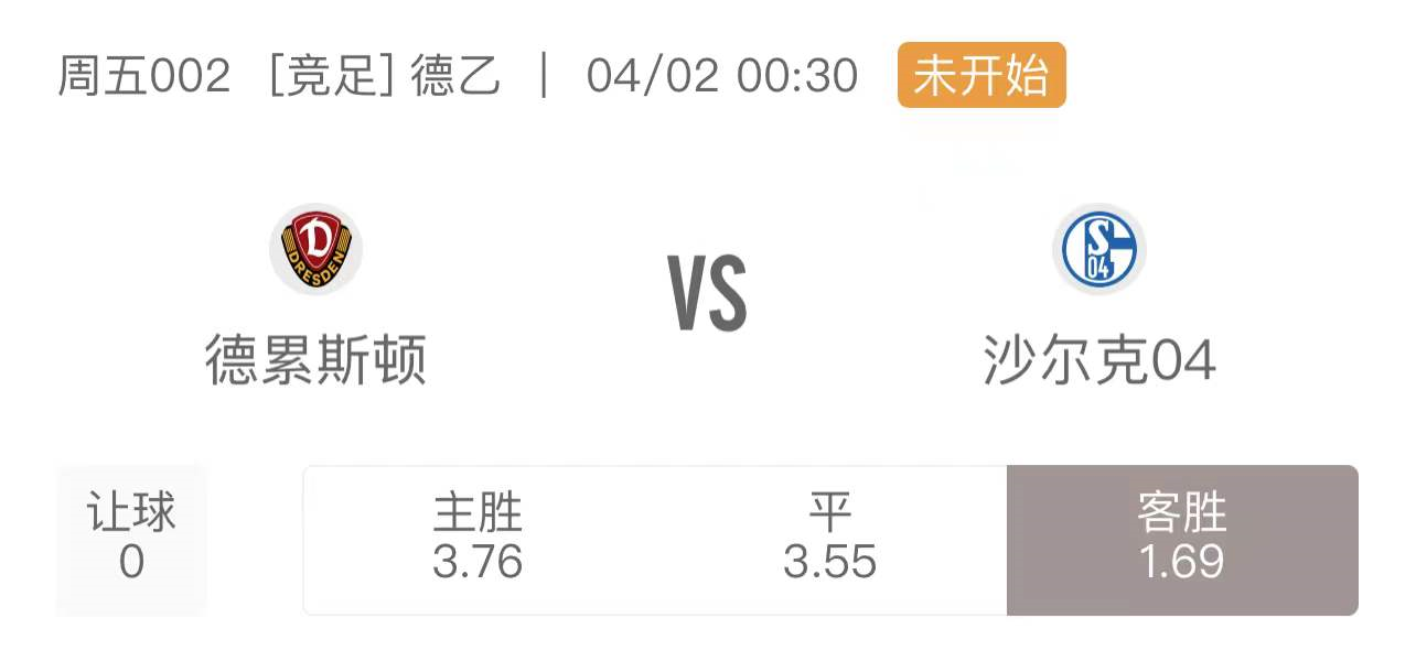 沙尔克04|周五精选分析：两场稳单比分暴击  不相伯仲的实力对决