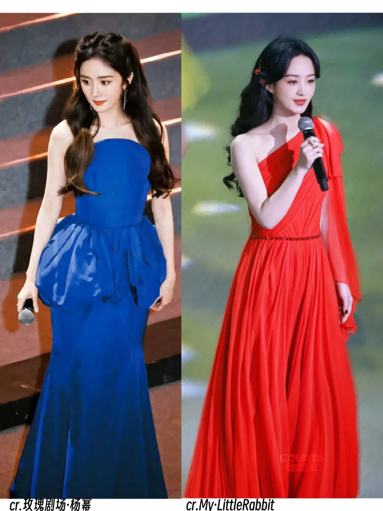 赵丽颖|赵丽颖、杨幂同时亮相百花迎春晚会上演红蓝CP