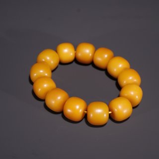 |旧藏·和田玉黄沁桶珠手串