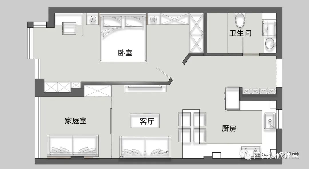 75㎡两室通铺木纹砖,只为两人住得舒服