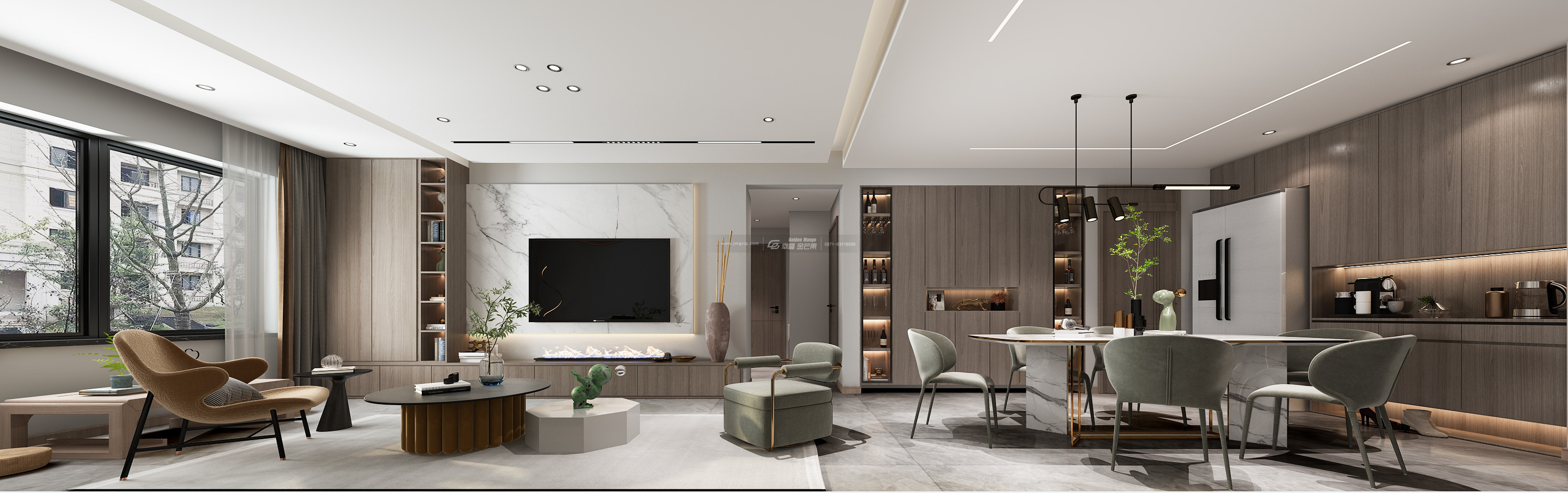 滇池名门127㎡现代风格:房间装成暖灰色,赞爆朋友圈