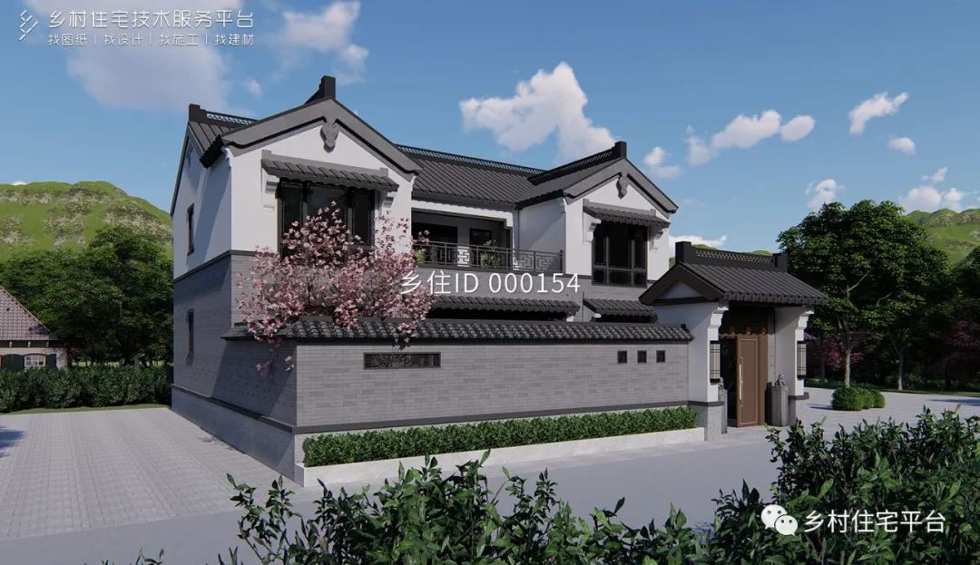 乡住科技土建筑面积357㎡面宽13m×进深10m 河北承德二层新中式别墅