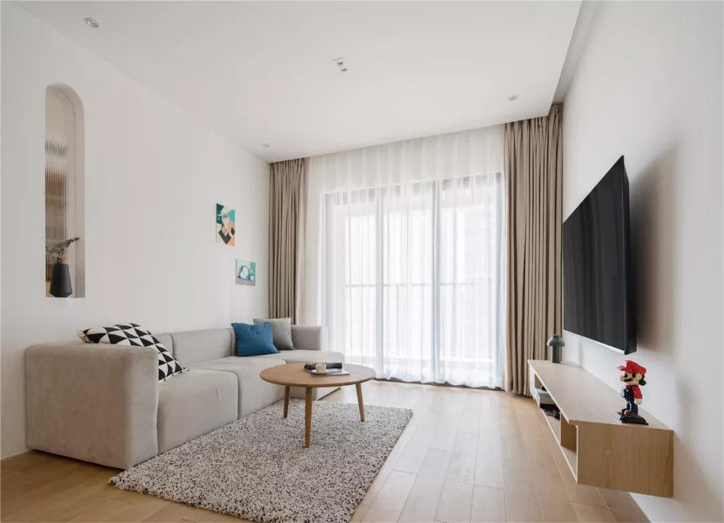 92平现代简约风二居室没有多余设计,装出200平的效果