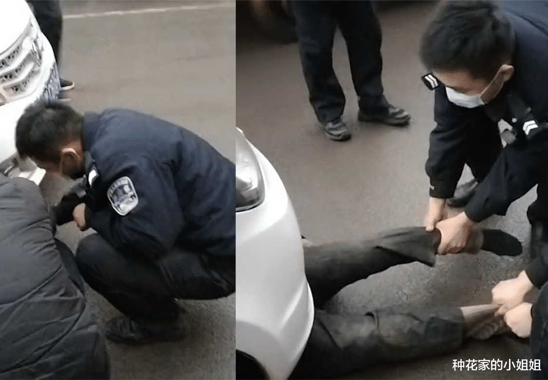 讹诈!河南一男子“碰瓷”连钻5辆车底,警察劝说无果,路人帮忙强制拖出!