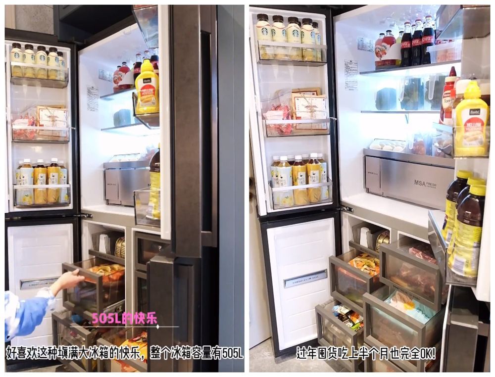 一位姑娘“沉浸式”收纳冰箱：把饮料果蔬冻品分类摆放，太治愈了