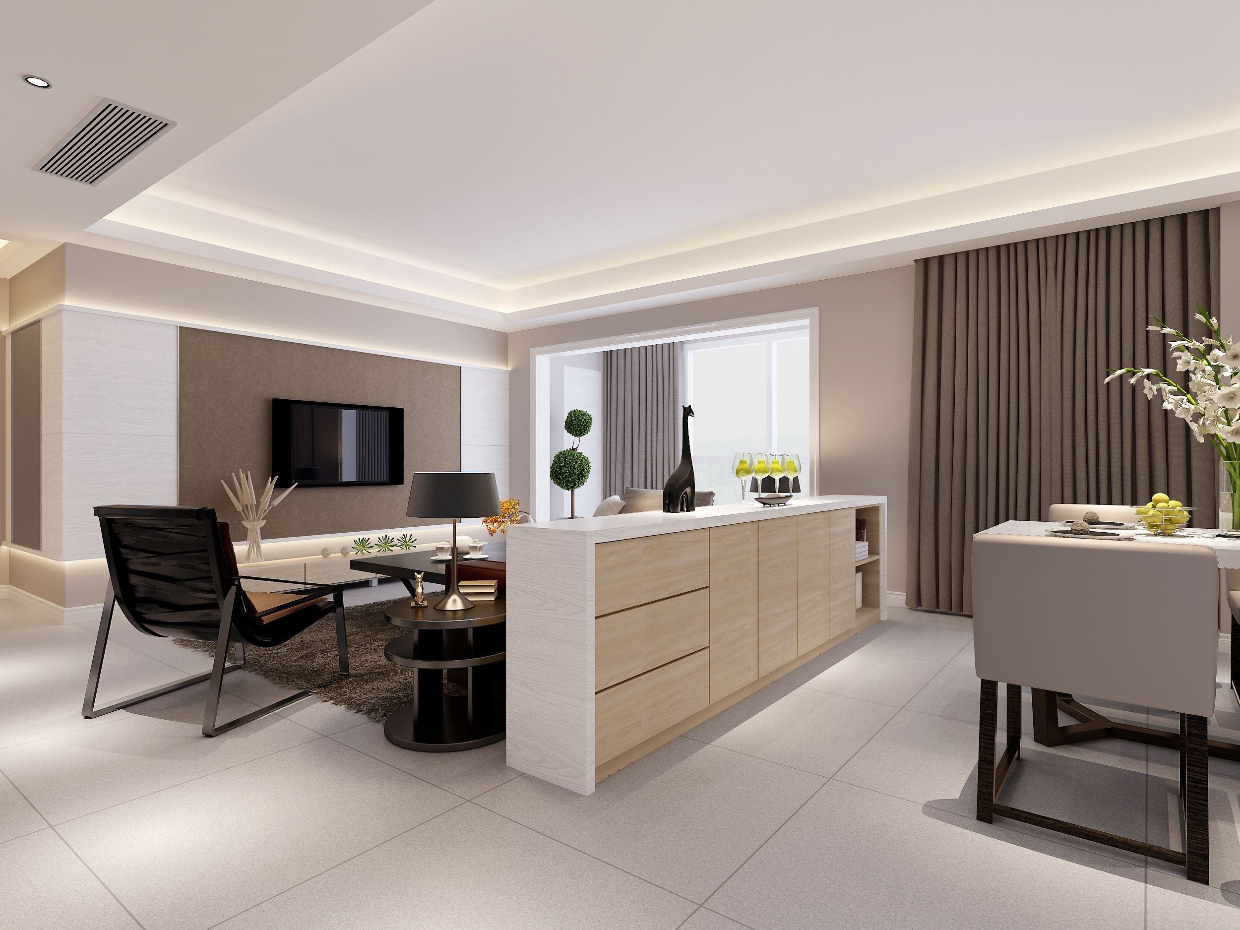 餐厅客厅在一起，该怎么做隔断？