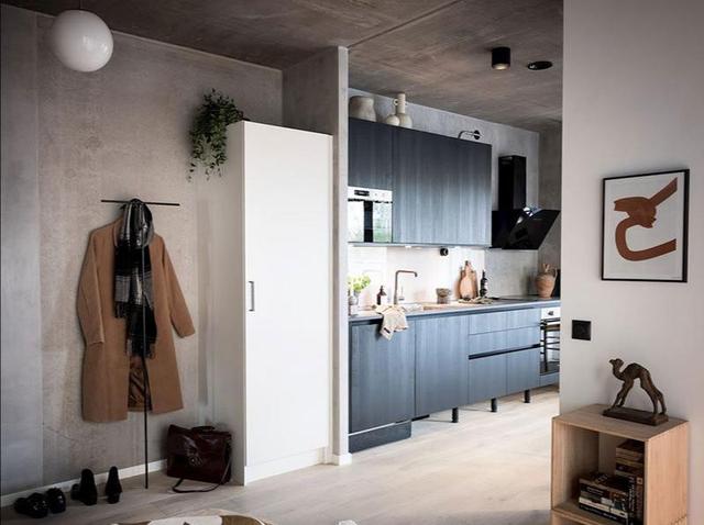 38平不规则小户型,墙面天花用混凝土,你会喜欢这样设计的家吗?