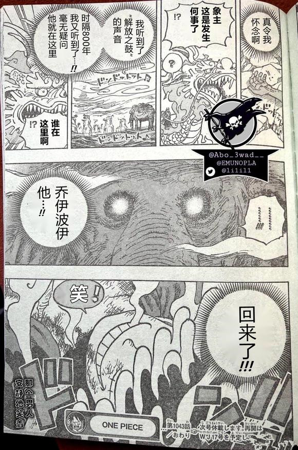 路飞|海贼王1043话汉化，凯多逼迫桃之助偷袭，路飞觉醒橡胶果实