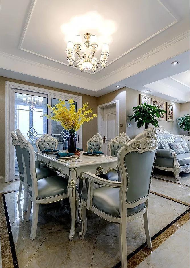 117㎡简欧三居硬装花18万,电视墙装大理石,好看不是没有原因的