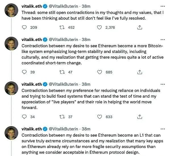 以太坊|Vitalik：我有十个大矛盾一直没有想通
