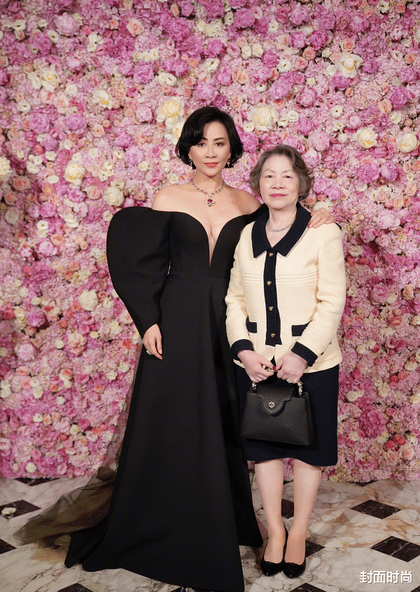 刘嘉玲 被刘嘉玲的“优雅黑”征服了，穿泡泡袖配红唇薄纱，太显气质了