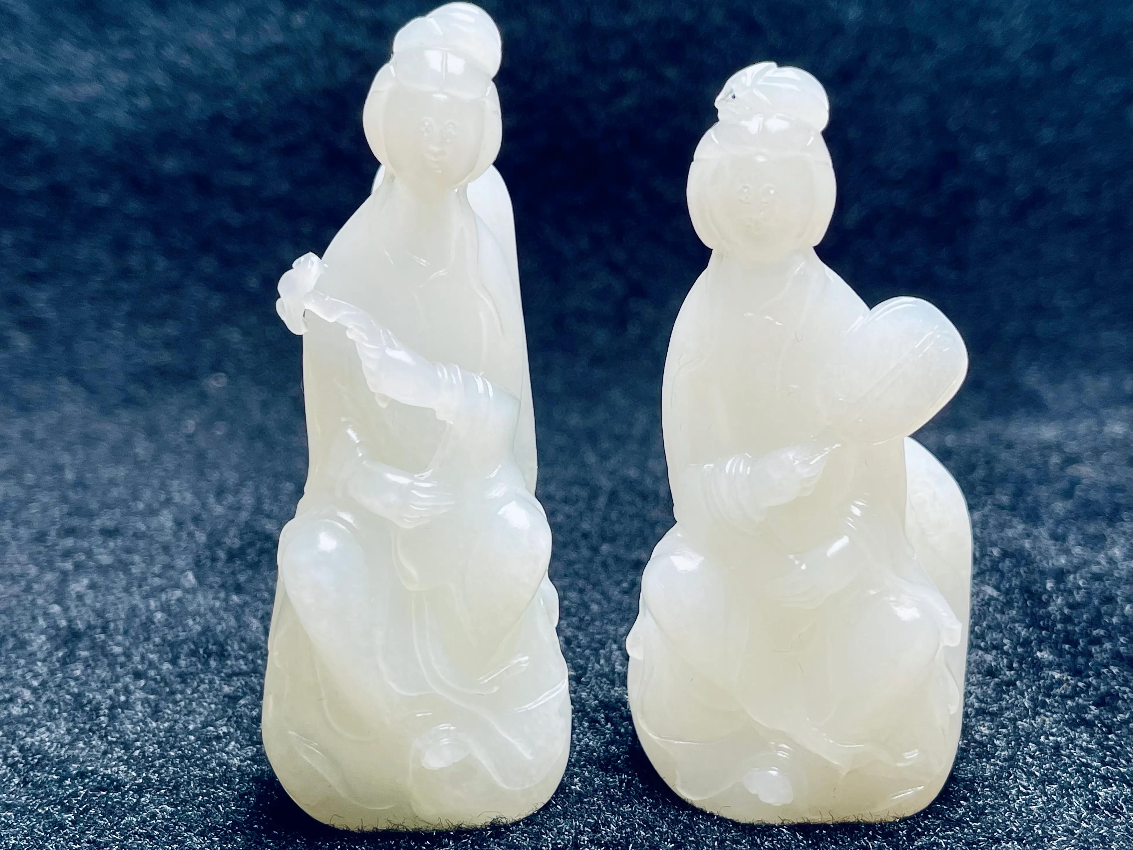 玉雕|玉雕造像的老派之作！和田玉“观音仕女像”！