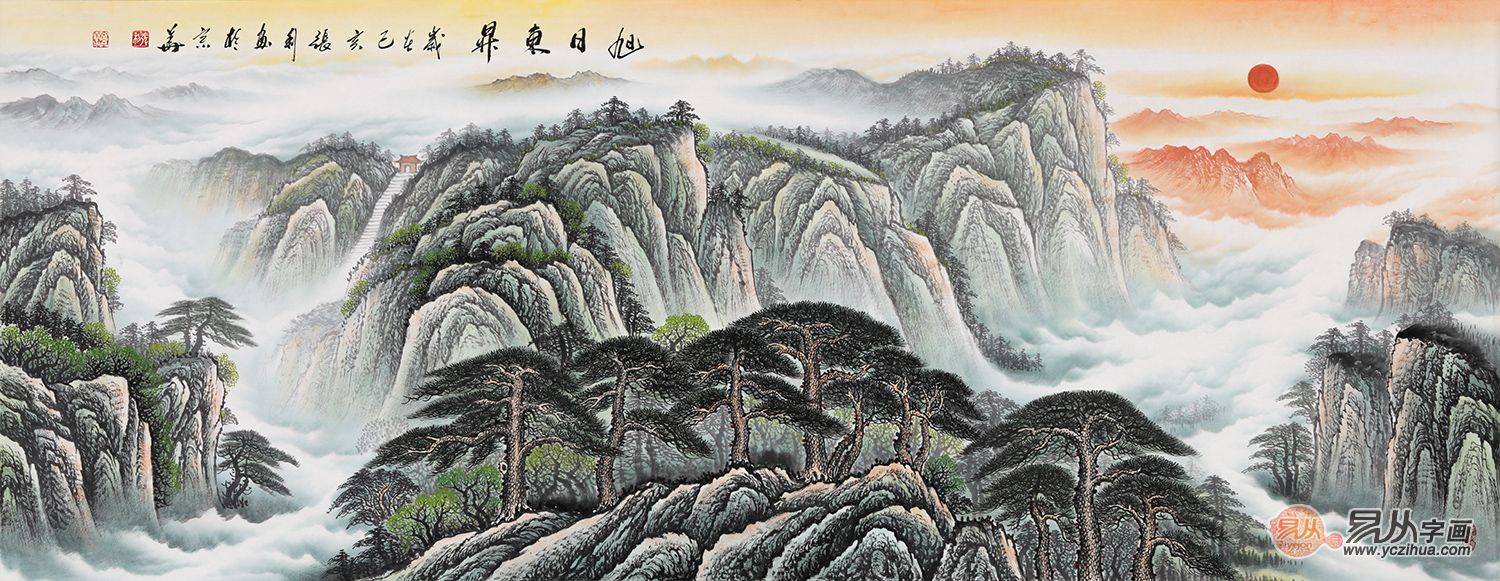 客厅墙壁画 这样装饰墙面才好看 韵味十足山水国画