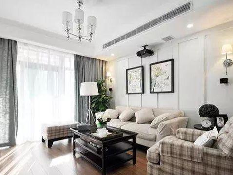 118平美式新房，头次见电视这么装，卧室床头打满柜子，实用极了