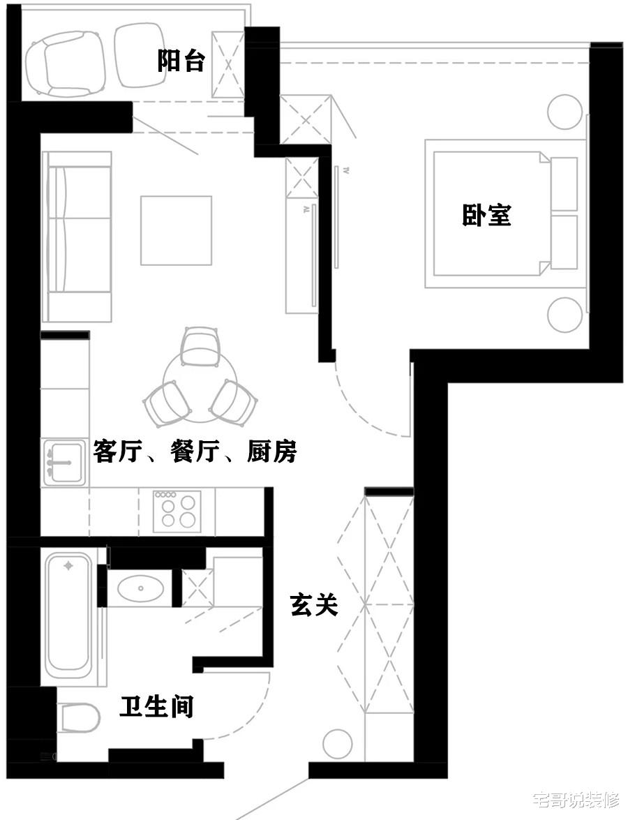 32岁独居小哥的家火了，一人住43㎡小家，精致大气又高级