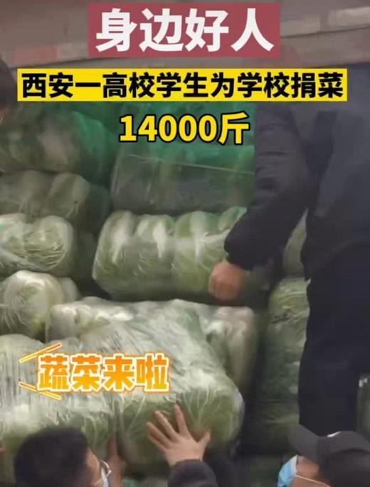 陕西西安女大学生,向学校捐赠一万四千斤蔬菜,被网友怒骂?