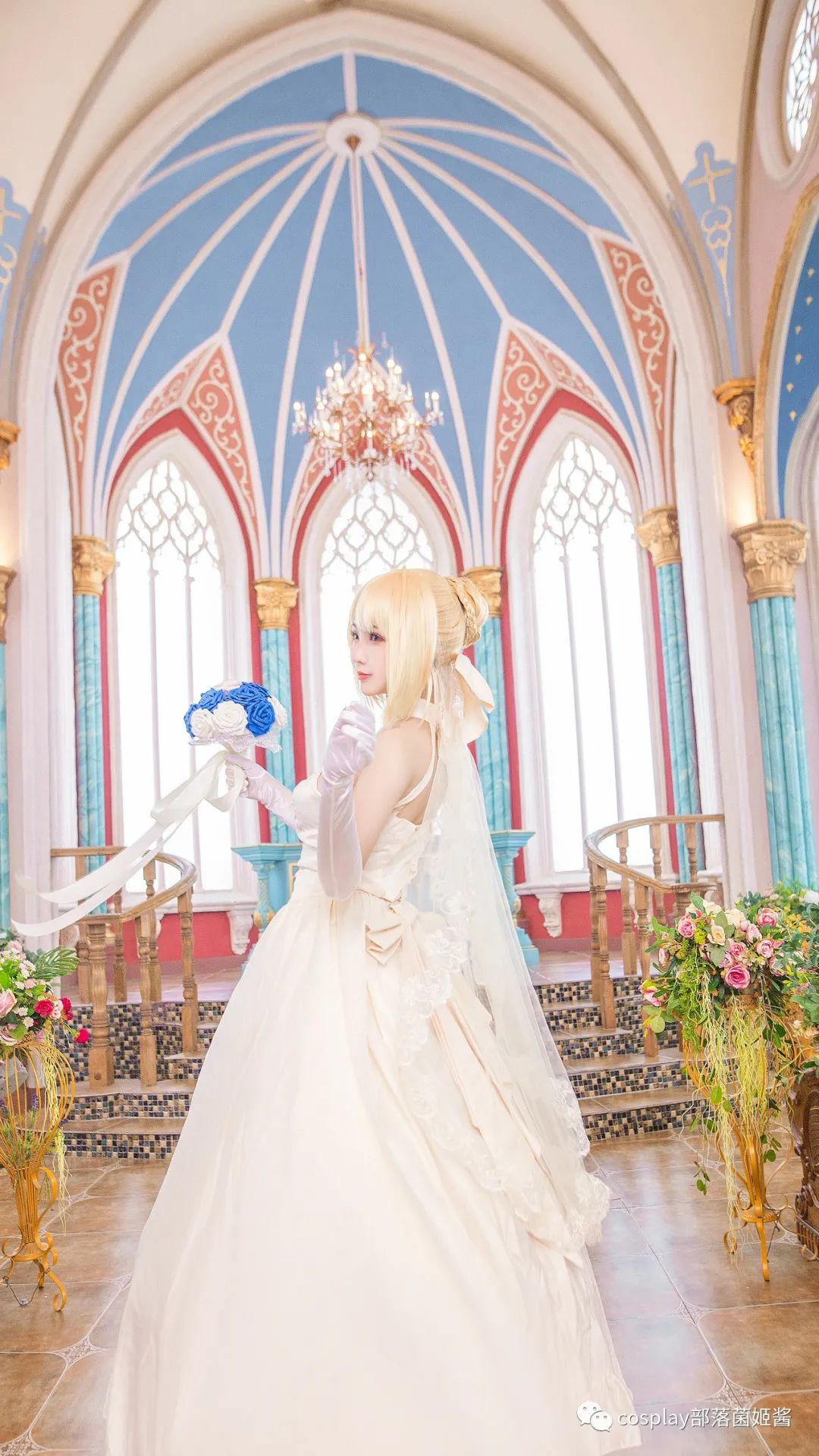 |cos：型月十周年婚纱阿尔托利亚·潘多拉贡cos正片@绫Aya在这