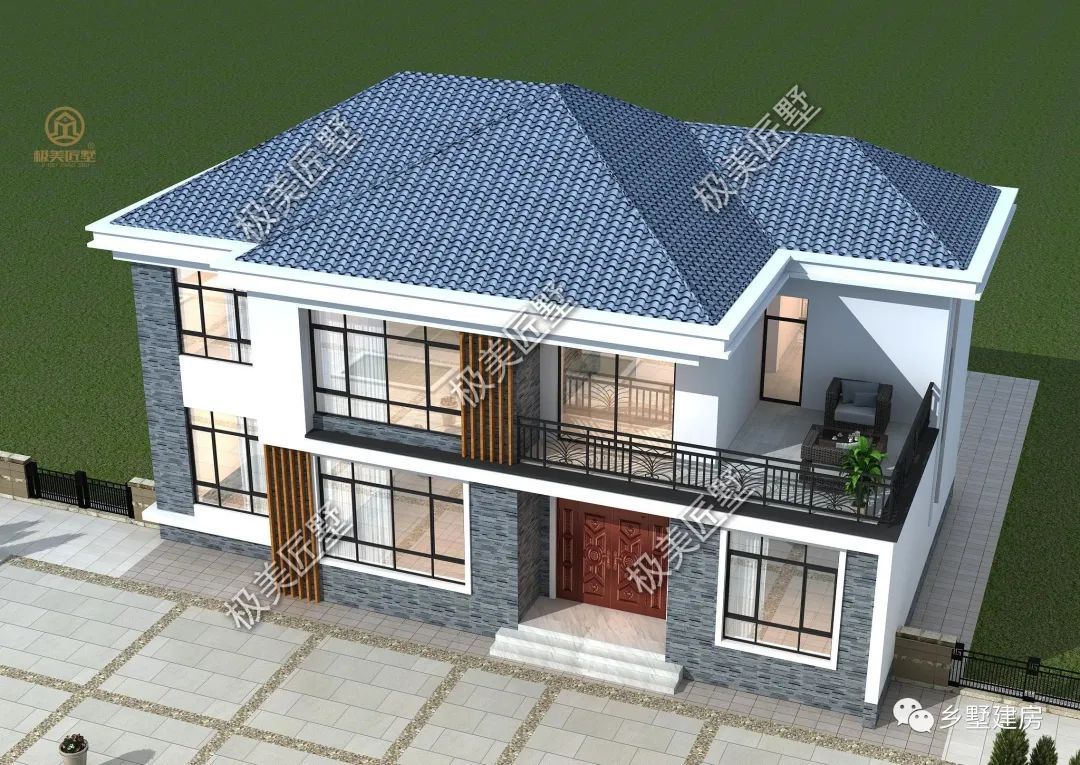 简欧二层自建房,简单却不失气质,回家建房就选它