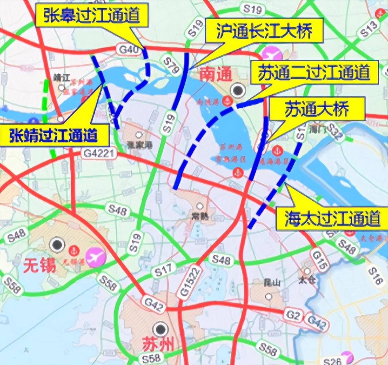 南通规划"八龙过江",那对岸的苏州会有多少座过江通道呢?