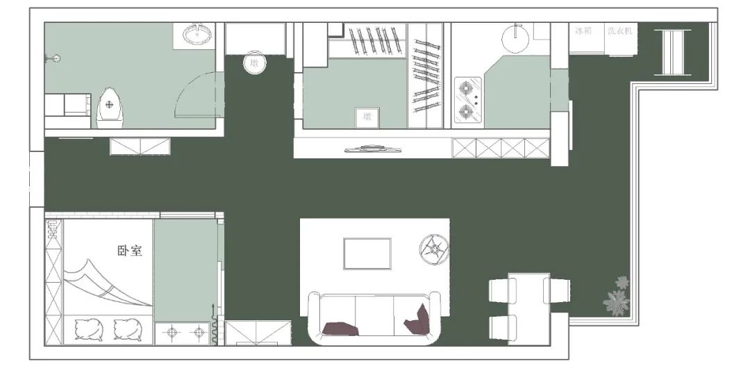 一居室小房还有衣帽间，独居生活真是爽！