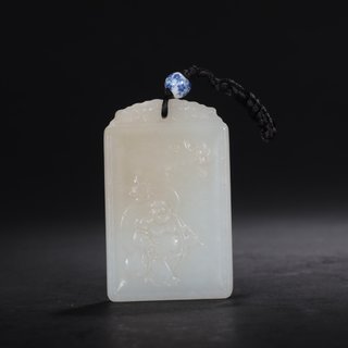 |回流-和田玉弥勒笑佛佩牌