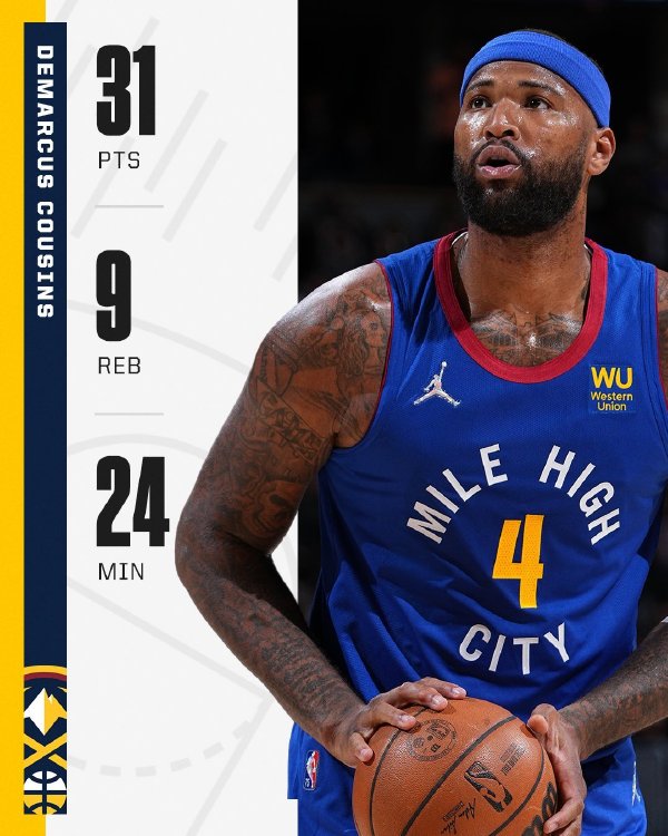 掘金队|爆了，又爆了！24分钟干翻老东家！前NBA第一中锋终于回来